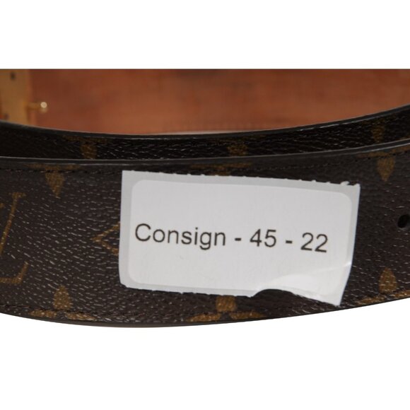 Louis Vuitton Monogram LV Initials Buckle Belt 90 36 Brown Coated Canvas Gold - Picture 8 of 10